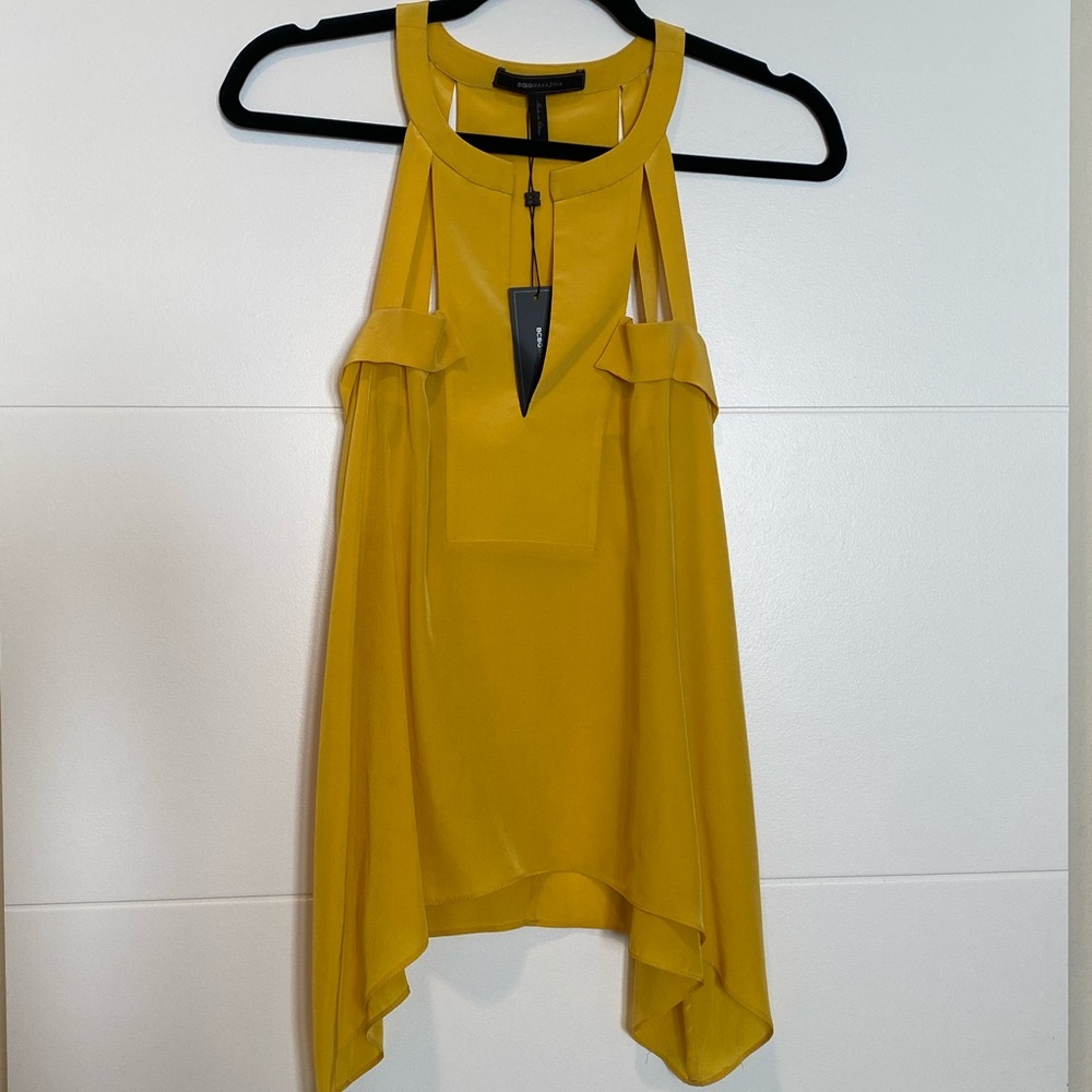 BCBG MWT yellow silk top - Picture 2 of 3